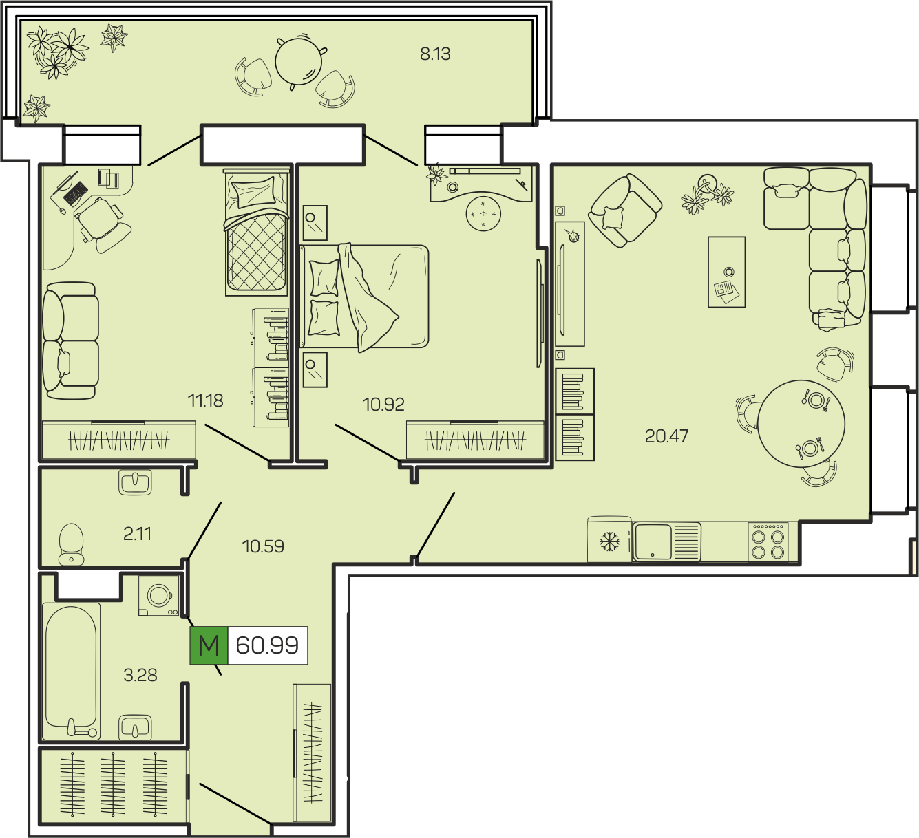 Классная Евро трехкомнатная квартира ждет вас!
Видовой 10 этаж!
+Общая площадь квартиры 60.99 м. кв.
+ Шикарная кухня-гостиная с 2 окнами 20,47 кв.м., раздельные комнаты 10,92 и 11,18 кв. м.
+ Огромный балкон с панорамным остеклением.
+ Гардеробная  

ЖК «AKVILONTIME» сдан в 2024 году
ЖК «AKVILONTIM